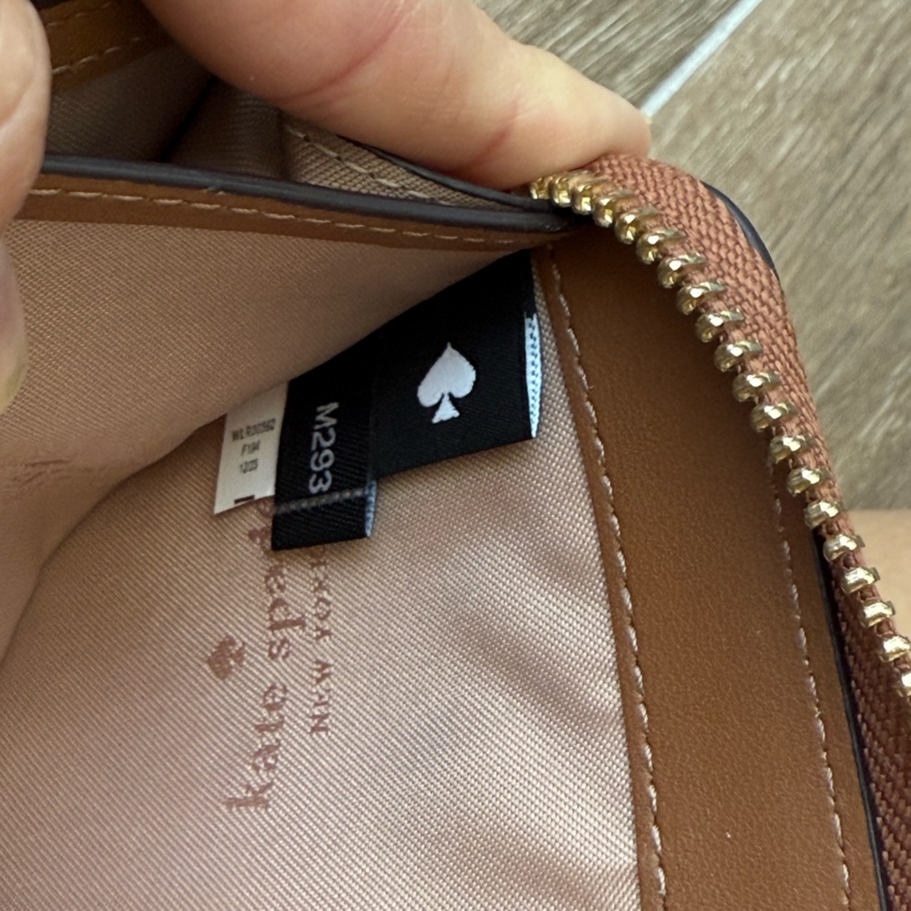 EEUC Kate Spade Leila Large Continental Zip Wallet in Brown Tan Pebbled Leather - Picture 6 of 7